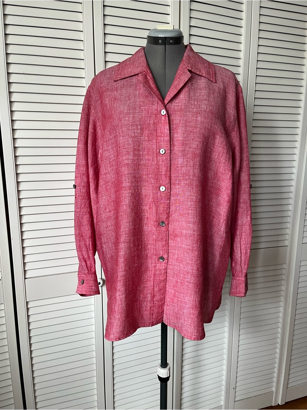 Liz Claiborne Linen Button front shirt 1X - Picture 2 of 11